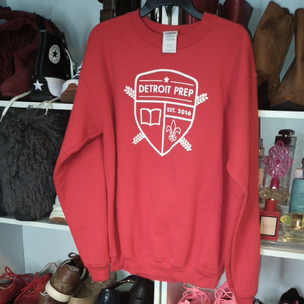 Red Detroit Prep School Sweatshirt